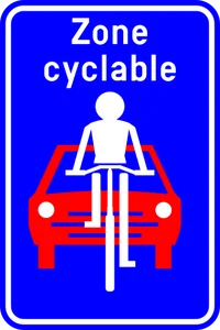 Panneau F111 : zone cyclable